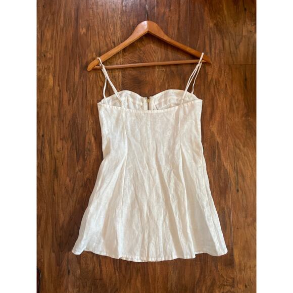 INDAH Karina Mini Dress White Linen SEXY BEACH VACATION RESORT Small S Bustier - Picture 9 of 9